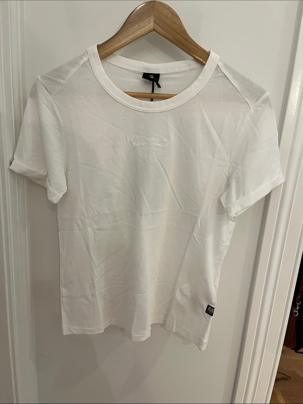 G-Star Classic White Short Sleeve Crew Tee with Subtle Logo